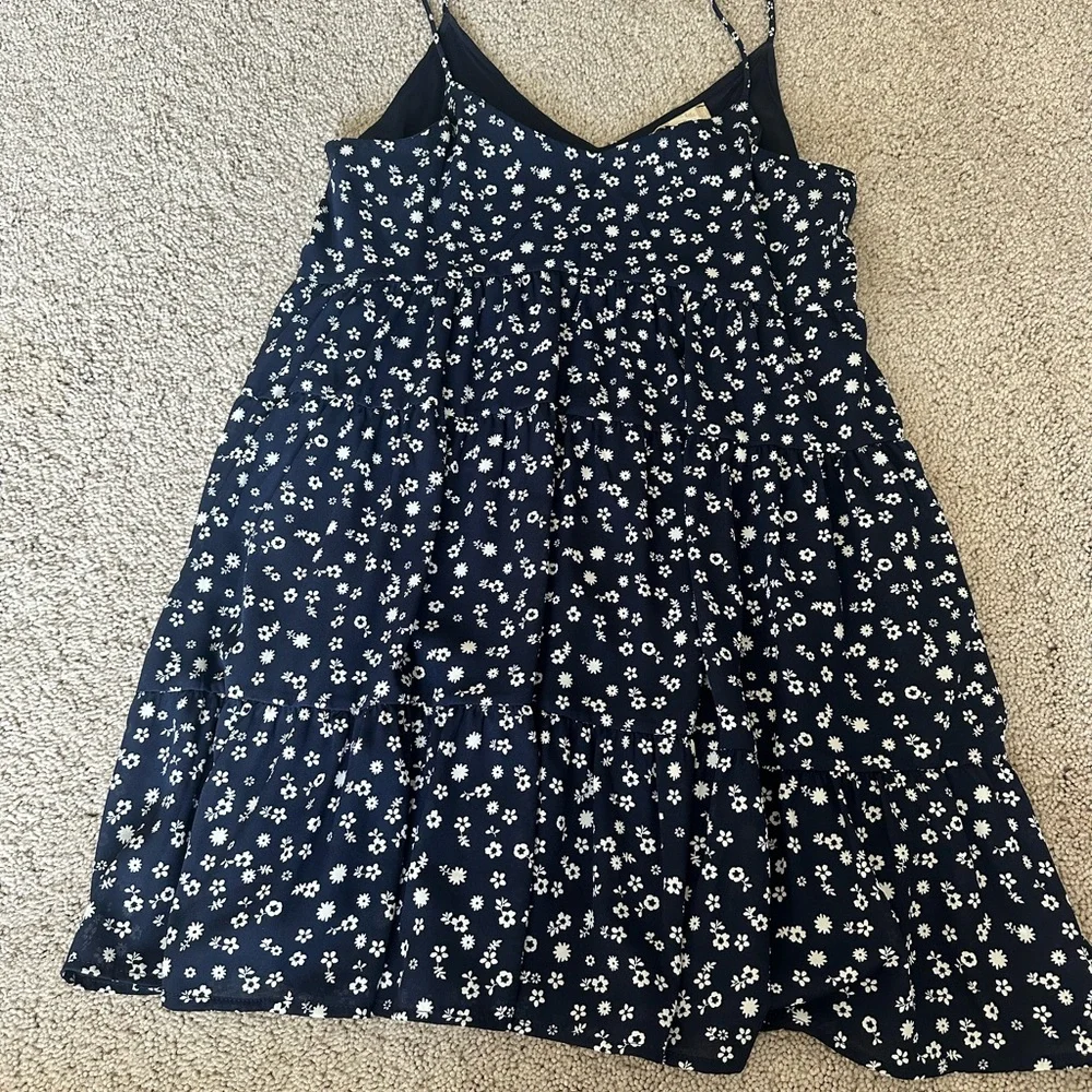 Altar'd State Black Floral Mini Dress with White Daisy Print